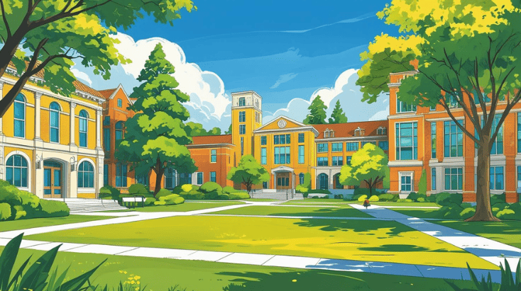 大学キャンパスイメージイラスト