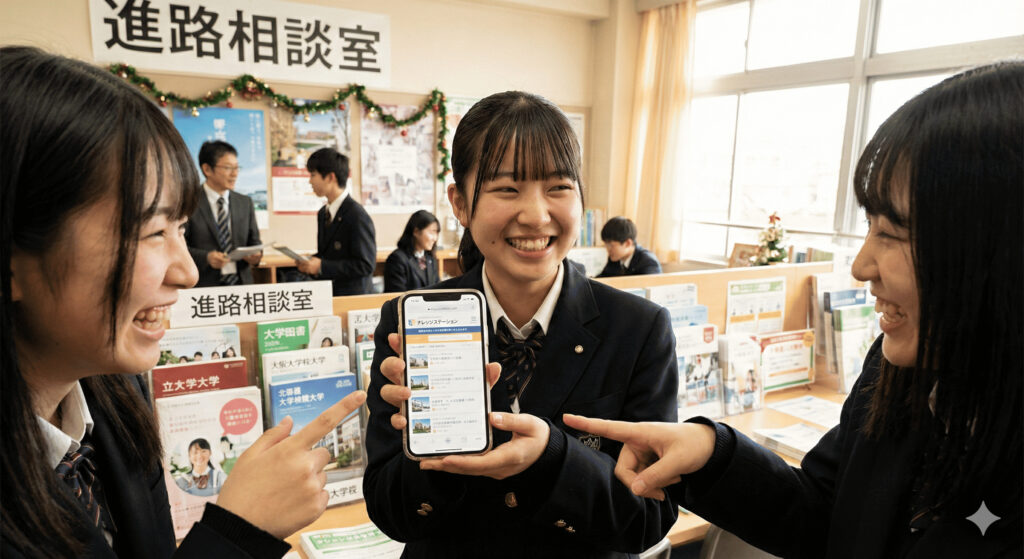 いいね、進路指導室でナレッジステーションを利用