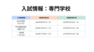 入試情報更新についてのご案内
